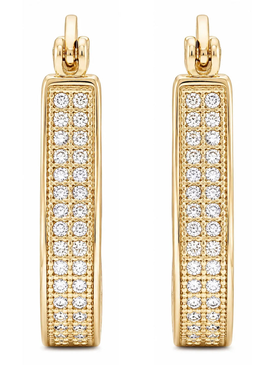 Peora Cz U Hoop Earrings - Gold