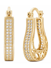 Peora Cz U Hoop Earrings - Gold