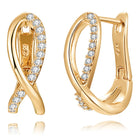 Peora CZ Ribbon Twist Earrings - Gold