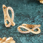 Peora CZ Ribbon Twist Earrings - Gold