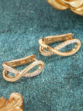 Peora CZ Ribbon Twist Earrings - Gold