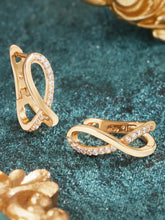 Peora CZ Ribbon Twist Earrings - Gold