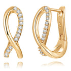 Peora CZ Ribbon Twist Earrings - Gold