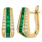 Peora Edgy Emerald Crystal Hoop Earrings
