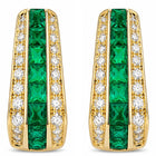 Peora Edgy Emerald Crystal Hoop Earrings