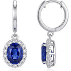 Peora Blue Orbit Drop Earrings - Silver