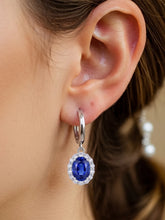 Peora Blue Orbit Drop Earrings - Silver