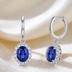 Peora Blue Orbit Drop Earrings - Silver