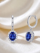 Peora Blue Orbit Drop Earrings - Silver