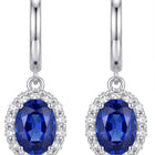 Peora Blue Orbit Drop Earrings - Silver
