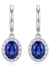 Peora Blue Orbit Drop Earrings - Silver