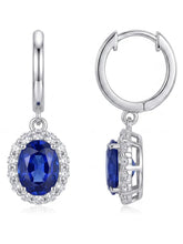 Peora Blue Orbit Drop Earrings - Silver
