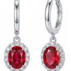 Peora Ruby Orbit Drop Earrings - Silver