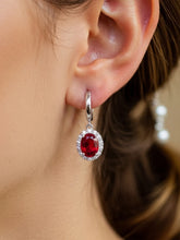 Peora Ruby Orbit Drop Earrings - Silver