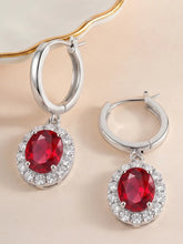 Peora Ruby Orbit Drop Earrings - Silver