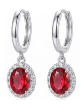 Peora Ruby Orbit Drop Earrings - Silver