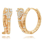 Peora Link Pattern Statement Hoop Earrings - Gold