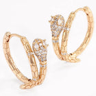 Peora Link Pattern Statement Hoop Earrings - Gold