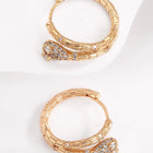 Peora Link Pattern Statement Hoop Earrings - Gold