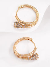 Peora Link Pattern Statement Hoop Earrings - Gold