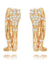 Peora Link Pattern Statement Hoop Earrings - Gold