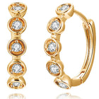 Peora Bezel Crystal Hoop Earrings - Gold