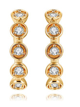Peora Bezel Crystal Hoop Earrings - Gold