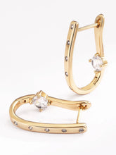 Peora Minimal Sparkle Hoop Earrings - Gold