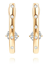 Peora Minimal Sparkle Hoop Earrings - Gold