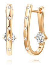 Peora Minimal Sparkle Hoop Earrings - Gold