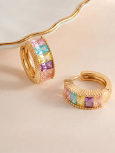 Peora Colour Pop Hoop Huggies Earrings - Gold