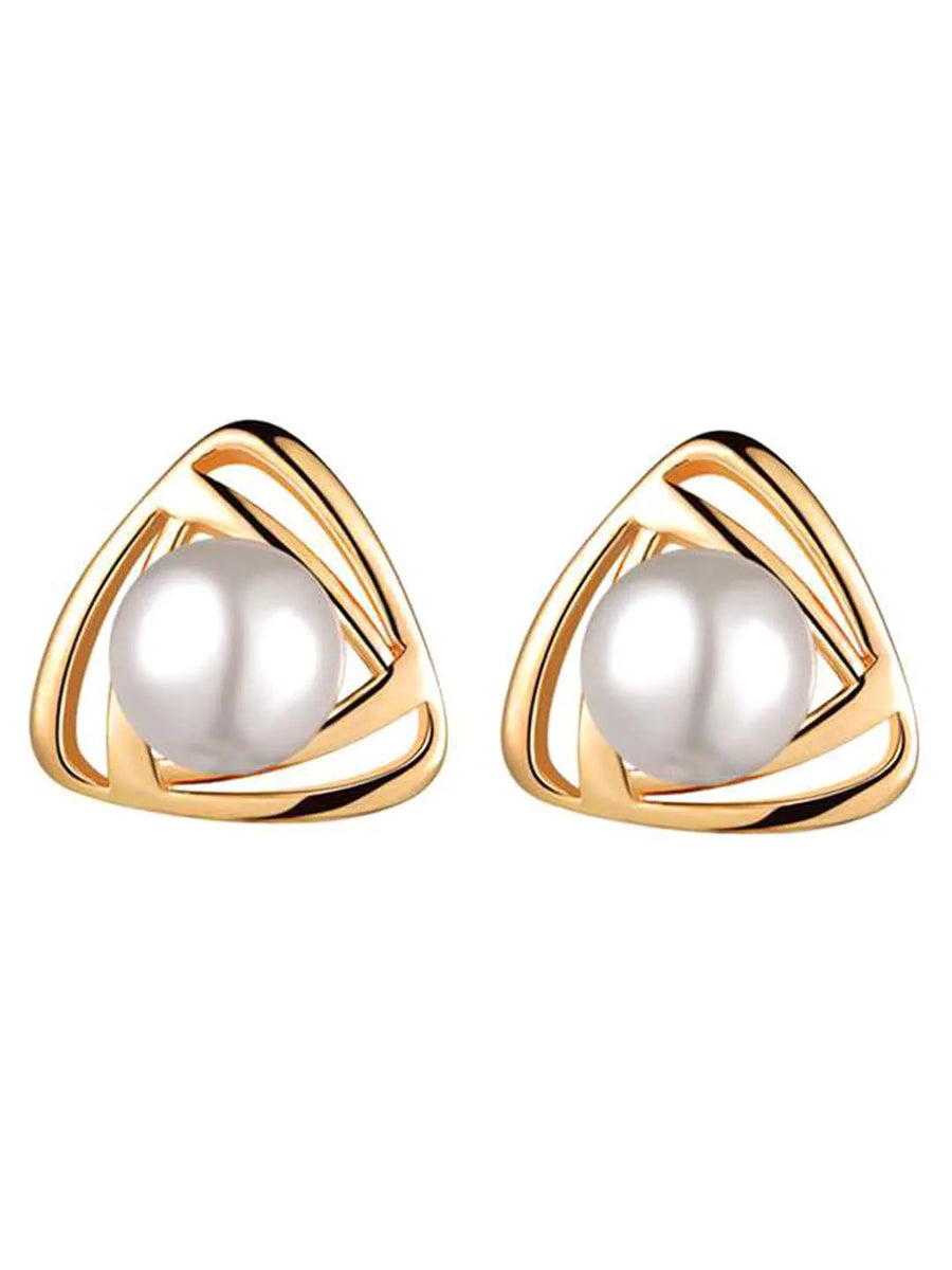 Pearl Triangle Earrings – Unique & Elegant Designs | Peora