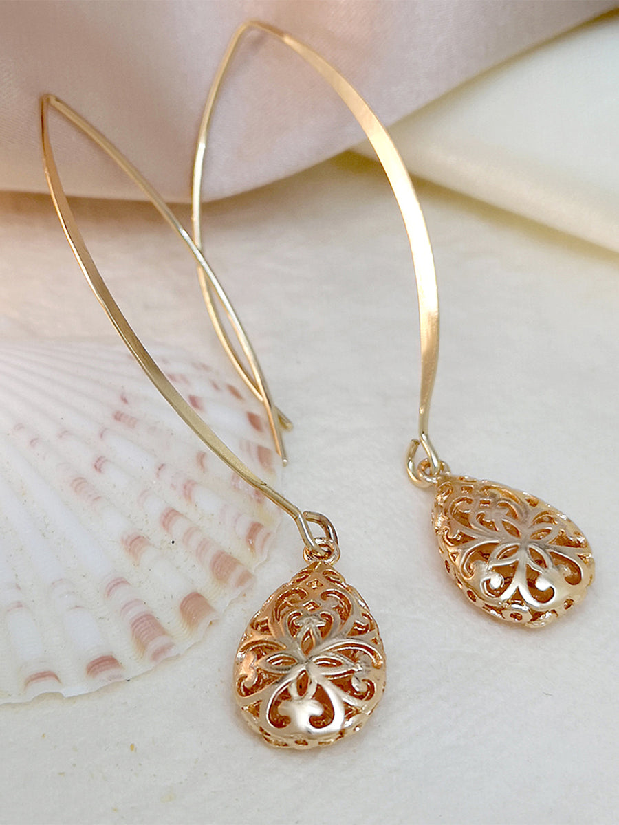 Gold Plated Radiant Statement Earrings