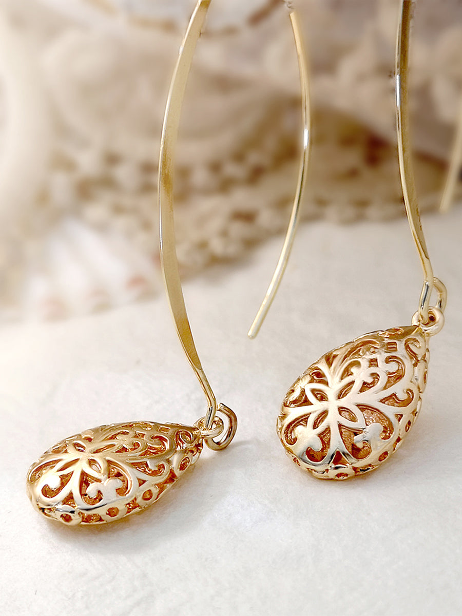 Gold Plated Radiant Statement Earrings