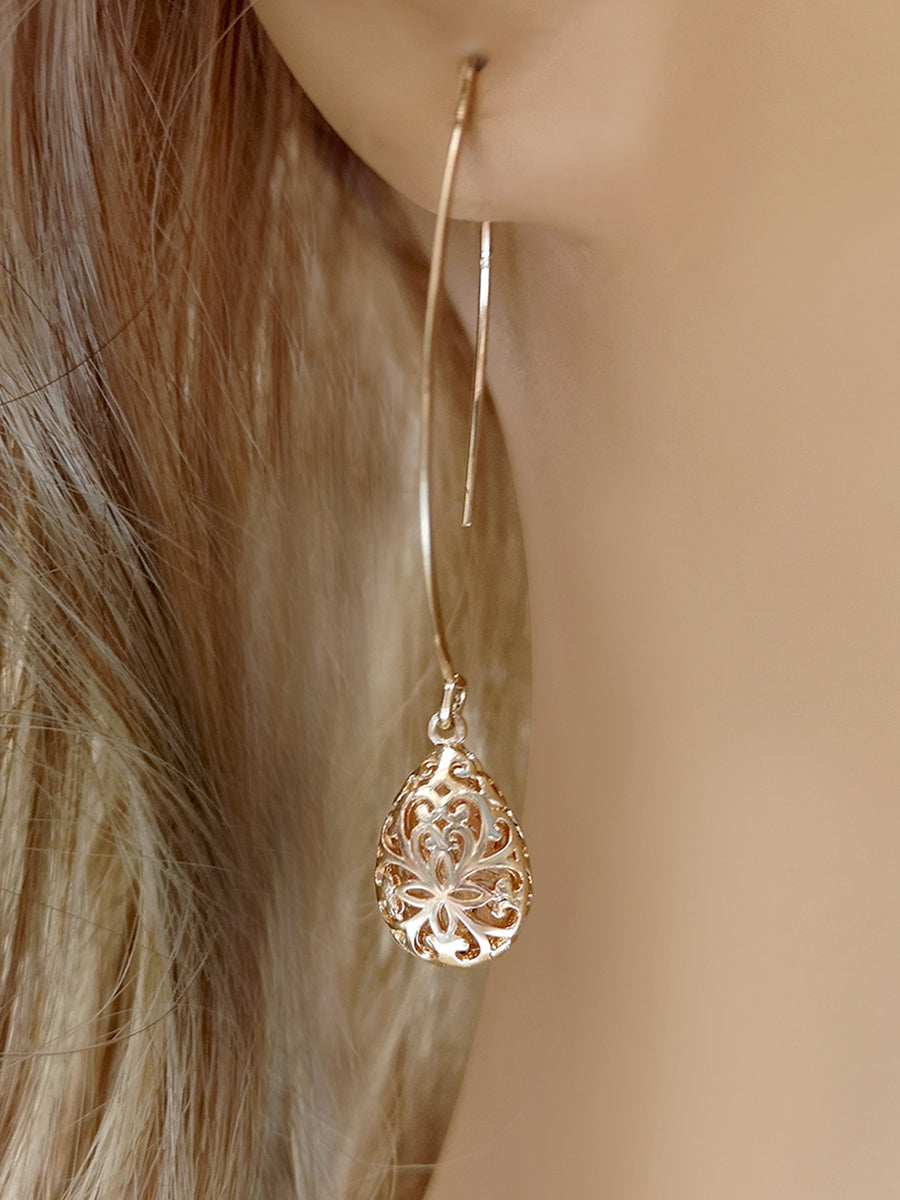 Gold Plated Radiant Statement Earrings