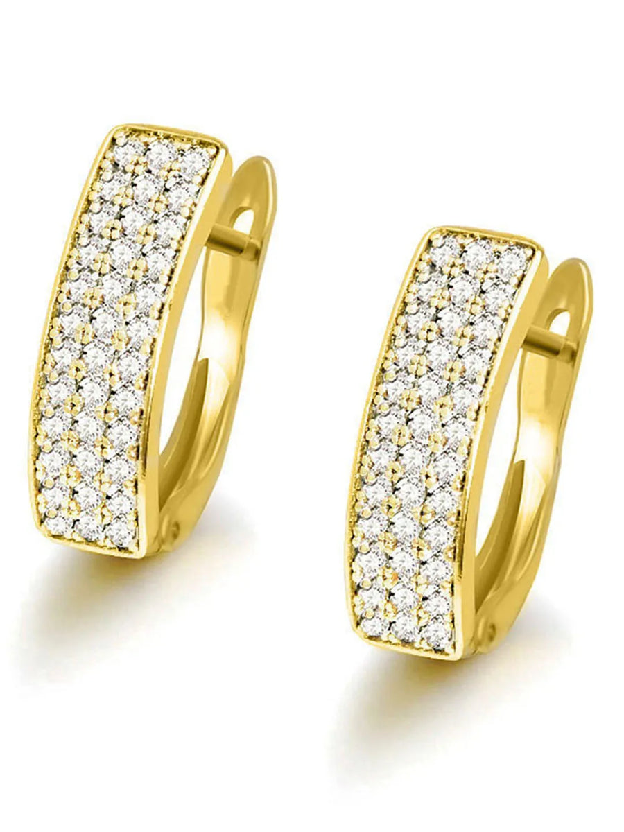 Radiant CZ Embellished Hoop Earrings