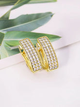 Radiant CZ Embellished Hoop Earrings