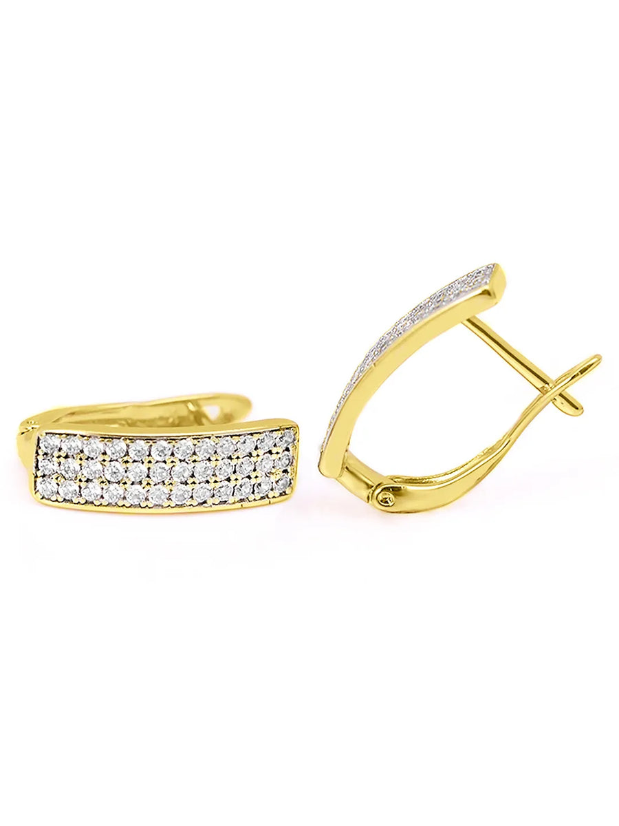 Radiant CZ Embellished Hoop Earrings