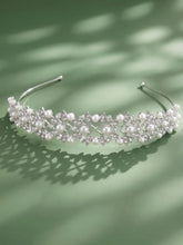 Peora Pearl & CZ Luxe Leaf Hair Band - Silver