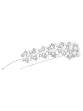 Peora Pearl & CZ Luxe Leaf Hair Band - Silver