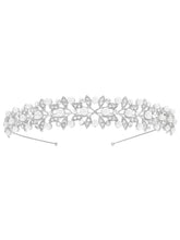 Peora Pearl & CZ Luxe Leaf Hair Band - Silver