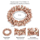 Pearl Embellished Luxe Hair Scrunchie - Rose Gold