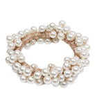 Pearl Embellished Luxe Hair Scrunchie - White