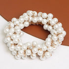 Pearl Embellished Luxe Hair Scrunchie - White