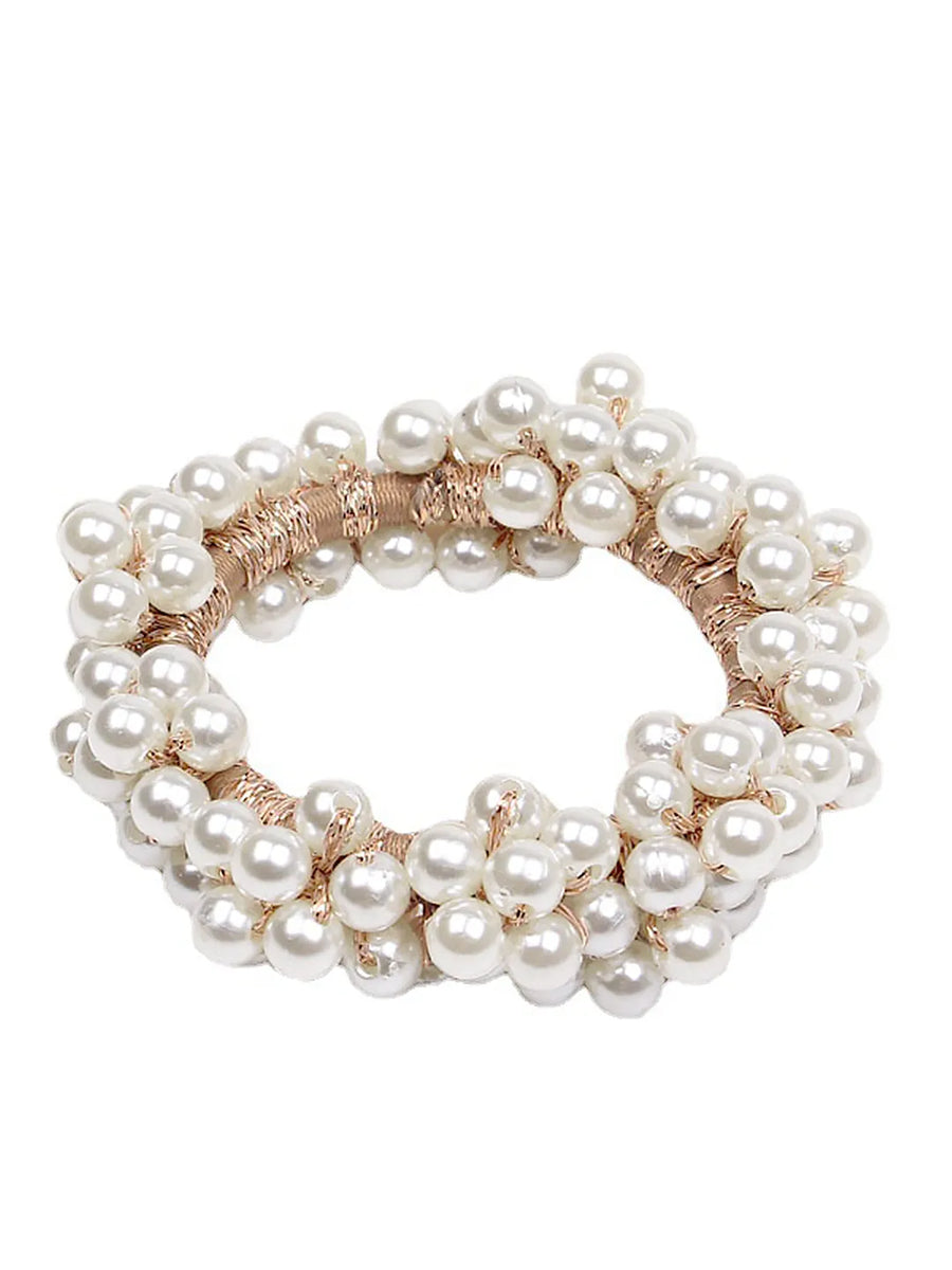 Pearl Embellished Luxe Hair Scrunchie