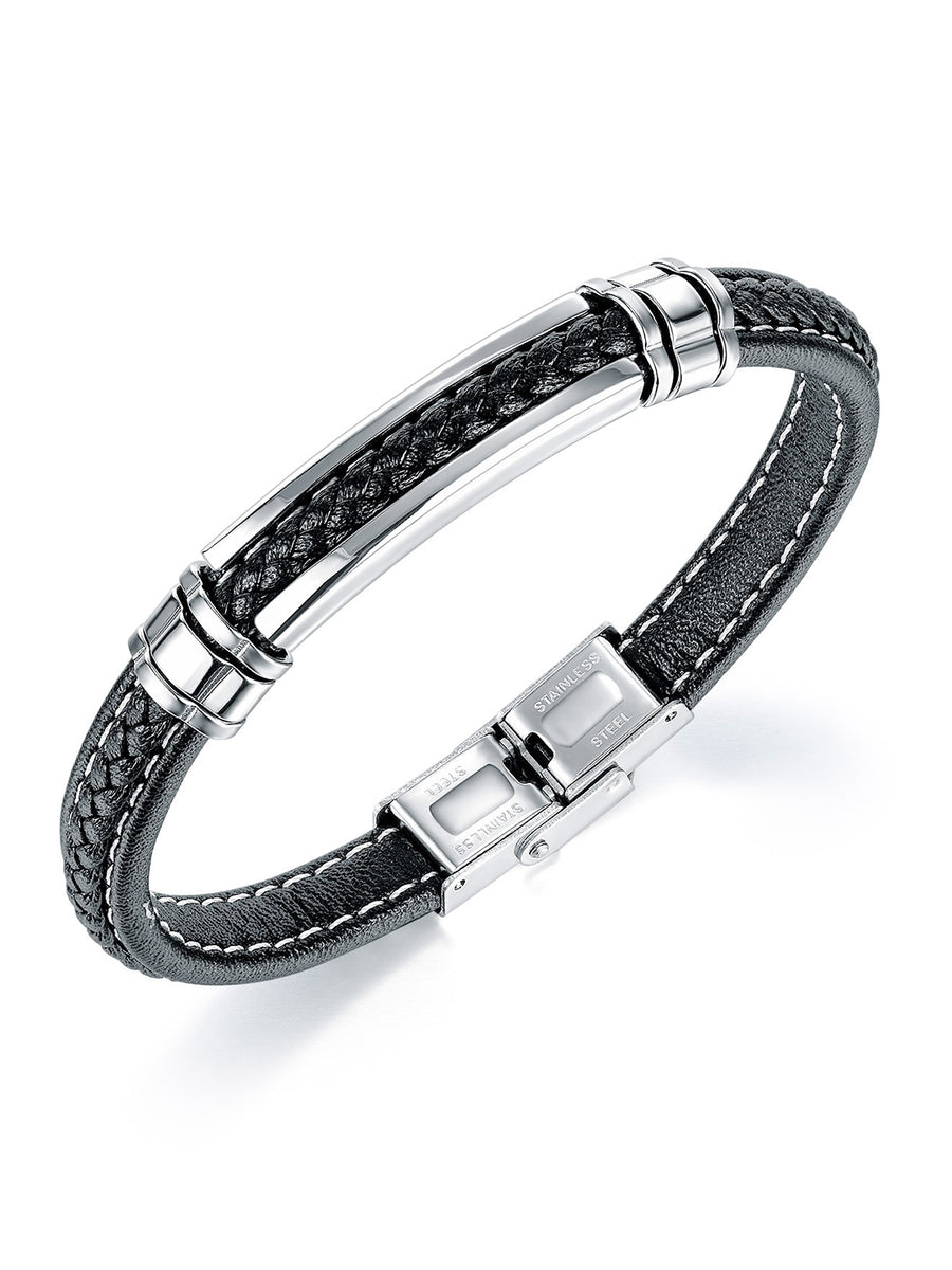 Coreline Braided Leather Steel Band