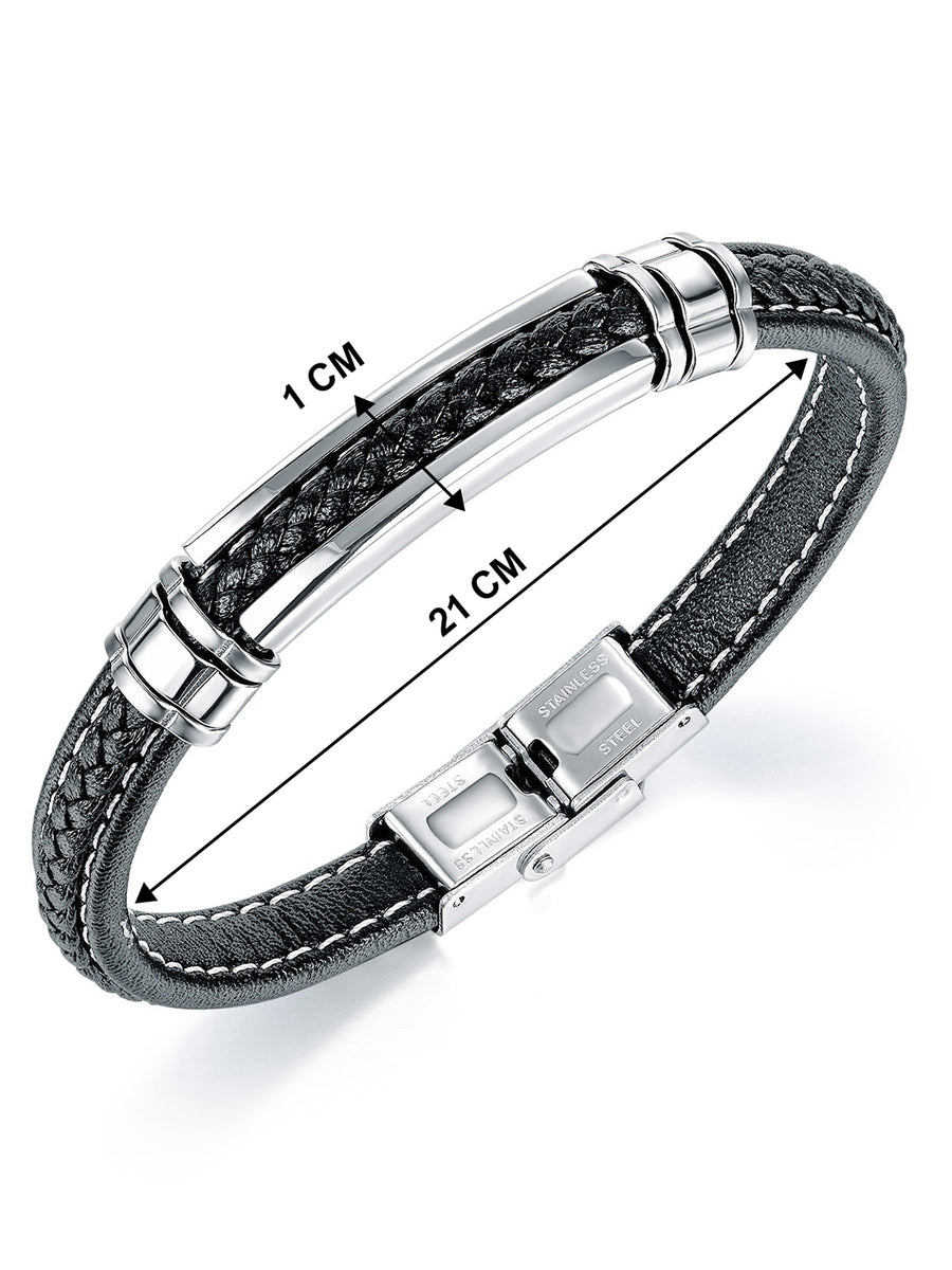 Coreline Braided Leather Steel Band
