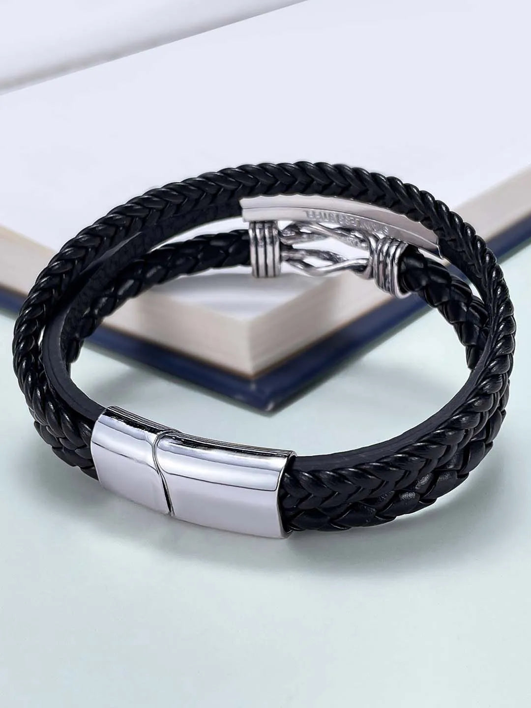 Trendy Accent Leather Strap Bracelet