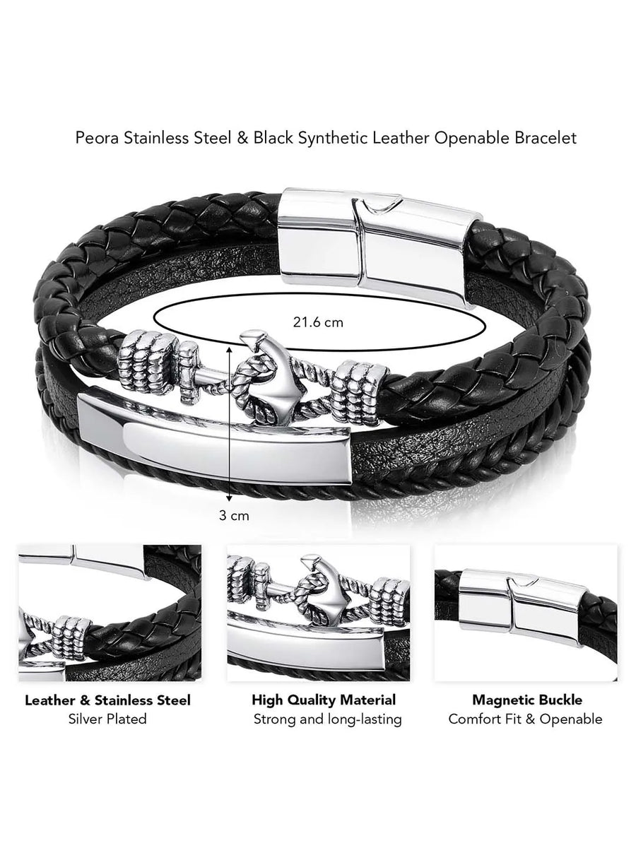 Leather Bracelet by Peora | Stylish & Durable Accessories