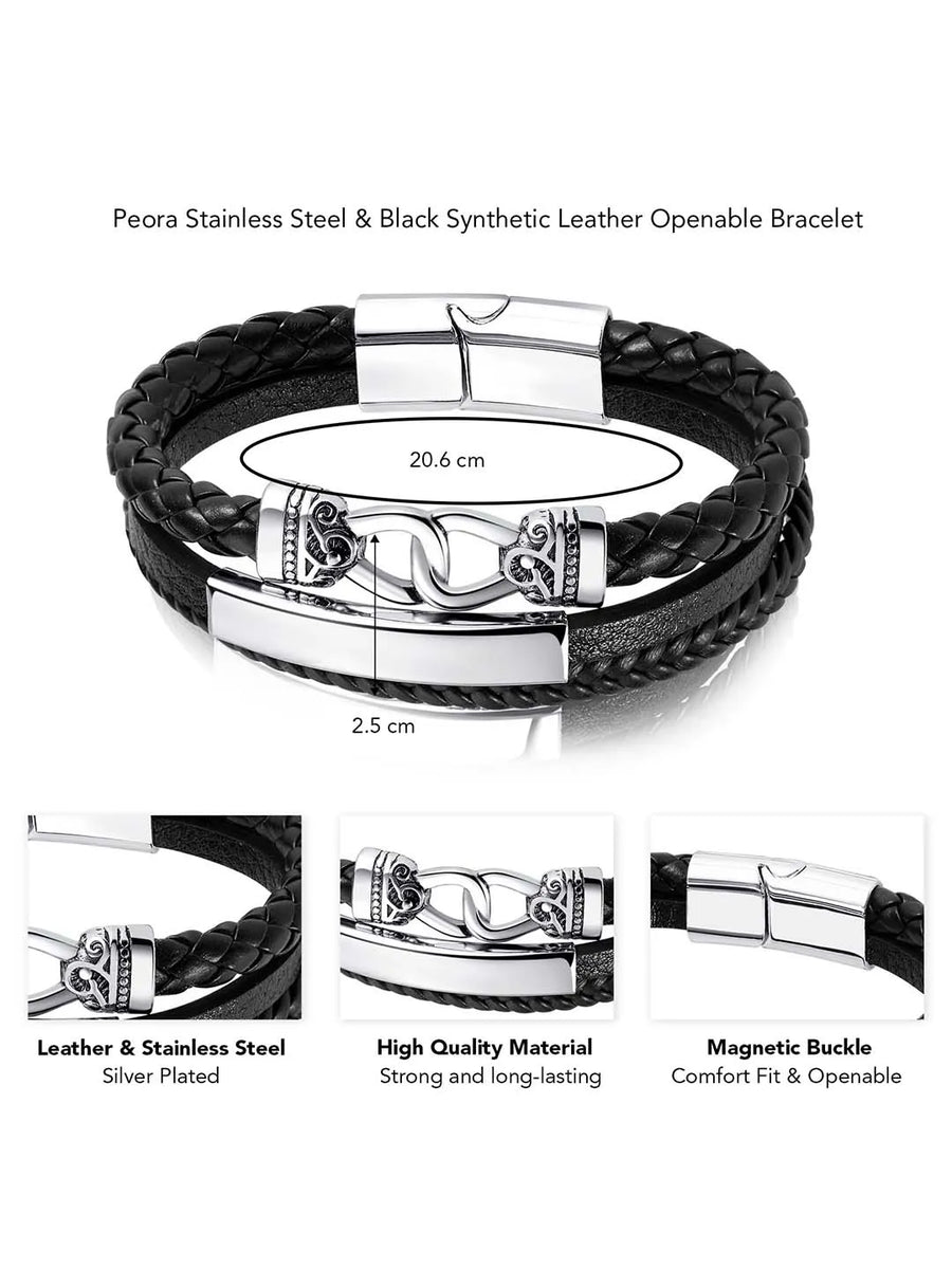 Classic Leather Bracelet by Peora | Timeless Style & Durability